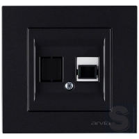 Розетка с портом для оптоволоконного кабеля, оптическая розетка Arvia Electric KAREN Черный (20 07 2000 252)